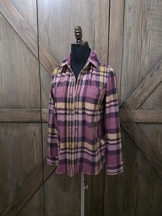 Faherty Tops - Faherty Plaid Shirt Jacket - Purple & Yellow